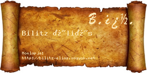 Bilitz Éliás névjegykártya